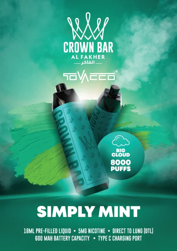 Al Fakher Vape Crown Bar Big Cloud 8000 Puffs 5% Nicotine Disposable Vape Wholesale - European Warehouse Stock - SYNCVAPE - 4