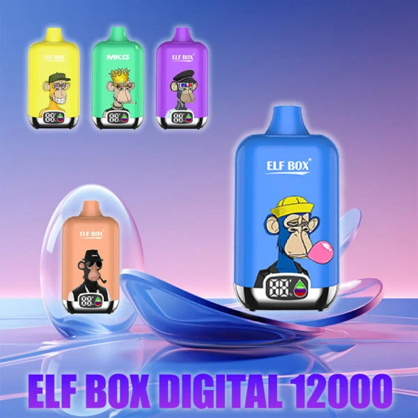 ELF kaste digitālā 12000 uzpūtienu 0% 2% 3% 5% Nikotīna LED displejs Vienreizējās lietošanas Vape Vairumtirdzniecība - SYNCVAPE - 1