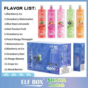 ELF BOX LS15000 Puff Shisha Hookah 0% 2% 5% Nicotine Rechargeable Disposable Vape Wholesale - SYNCVAPE - 16