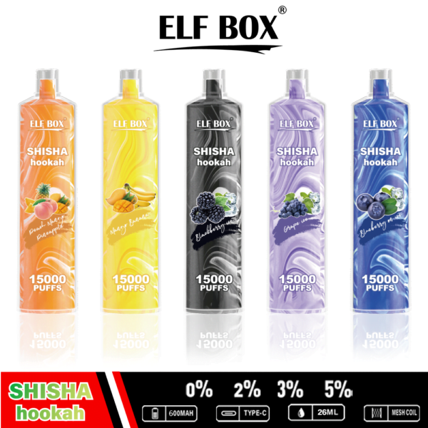 ELF BOX LS15000 Puff Shisha Hookah 0% 2% 5% Nicotine Rechargeable Disposable Vape Wholesale - SYNCVAPE - 4