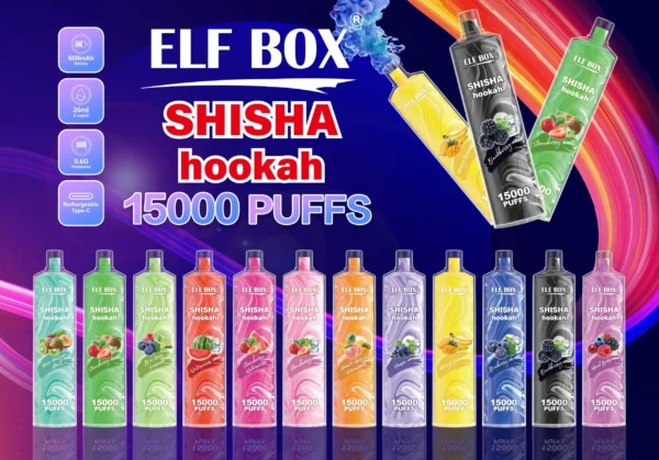 ELF BOX LS15000 Puff Shisha Hookah 0% 2% 5% Nicotine Rechargeable Disposable Vape Wholesale - SYNCVAPE - 1