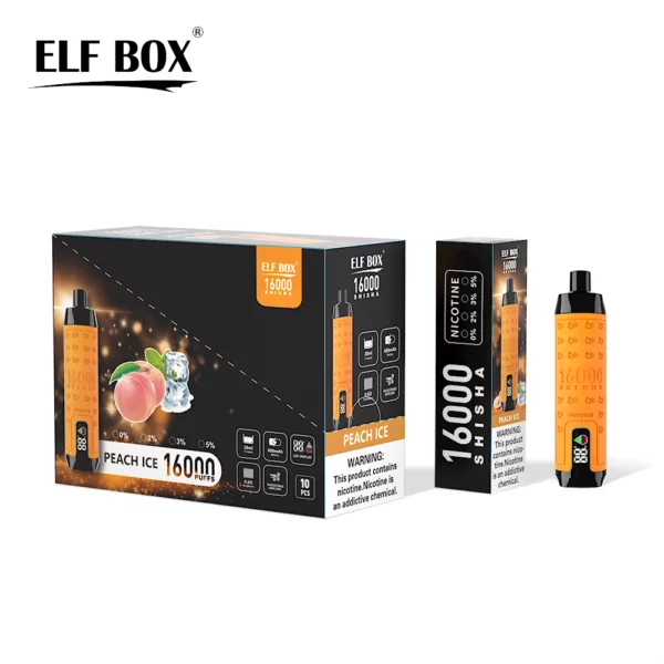 ELF BOX SHISHA 16000 Puffs 0%/2%/3%/5% Nicotina Recarregável Vape Descartável Atacado - SYNCVAPE - 12