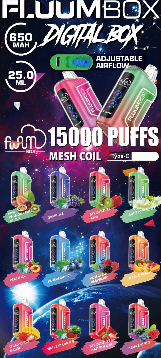 FluuM Digital Box TN 15000 Puffs 0% 2% 3% 5% Nicotina recarregável descartável Vape Pen Pods E-Cigarette atacado - SYNCVAPE - 26