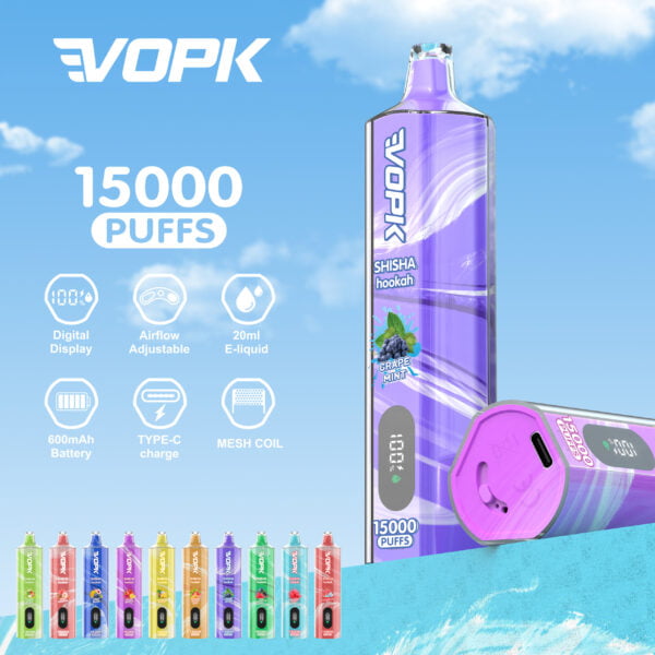 VOPK shisha hookah 15000 PUFFS 0% 2% 3% 5% Nicotine Disposable Vape Wholesale - SYNCVAPE - 1