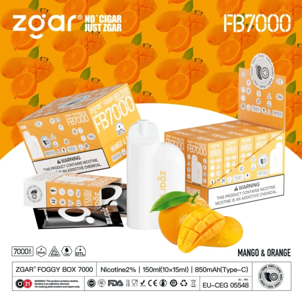 ZGAR FOGGY BOX 7000 Rookwolken 2% Nicotine Oplaadbare Wegwerp Vape Groothandel - SYNCVAPE - 20