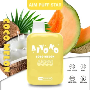 AIVONO AIM PUFFSTAR 6500 Puffs 0% 2% 5% Genopladelige engangsvapes med lav nikotinindhold Pen Bulk Køb Engros - SYNCVAPE - 16