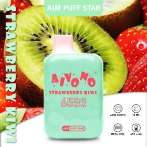 AIVONO AIM PUFFSTAR 6500 Puffs 0% 2% 5% Genopladelige engangsvapes med lav nikotinindhold Pen Bulk Køb Engros - SYNCVAPE - 17