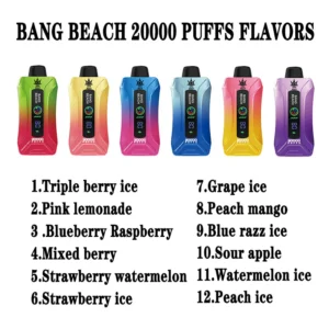 Bang Beach 20000 Puffs 0% 2% 3% 5% Genopladelige engangsvapes med lav nikotinindhold Pen Bulk Køb Engros - SYNCVAPE - 23