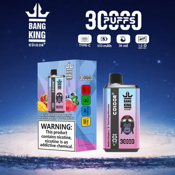 Bang King 30000 Puffs Double Flavor 0% 2% 3% 5% Επαναφορτιζόμενη μίας χρήσης Στυλό χαμηλής περιεκτικότητας σε νικοτίνη Vapes Μαζική Αγορά Χονδρικής - SYNCVAPE - 7