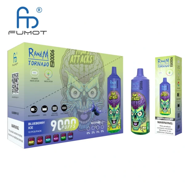 RandM Tornado 9000 PRO Puffs 0% 2% 3% 5% Lav Nikotin Bulk Køb Genopladelig Engangs Vape Engros - SYNCVAPE - 8
