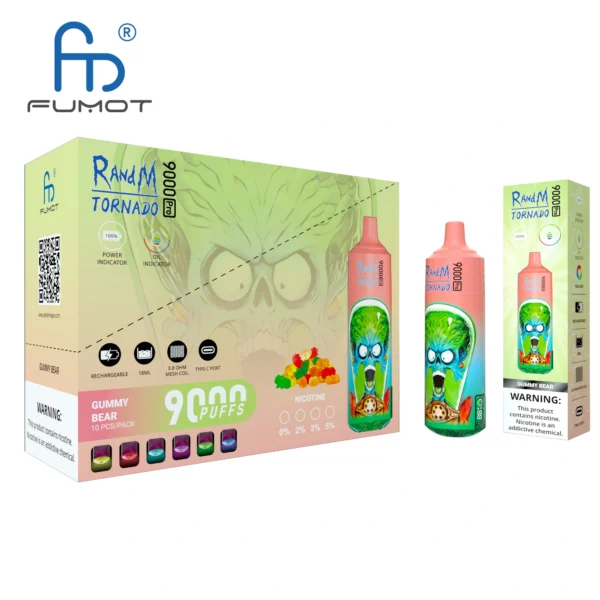 RandM Tornado 9000 PRO Puffs 0% 2% 3% 5% Lav Nikotin Bulk Køb Genopladelig engangsvape Engros - SYNCVAPE - 2