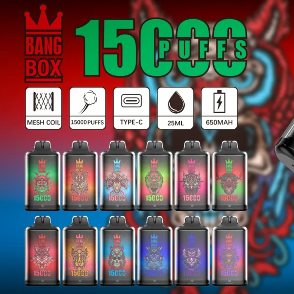 Bang Box S1 15000 Puffs 0% 2% 3% 5% Caneta Vapes descartáveis ​​recarregáveis ​​com baixa nicotina em massa Comprar atacado - SYNCVAPE - 1