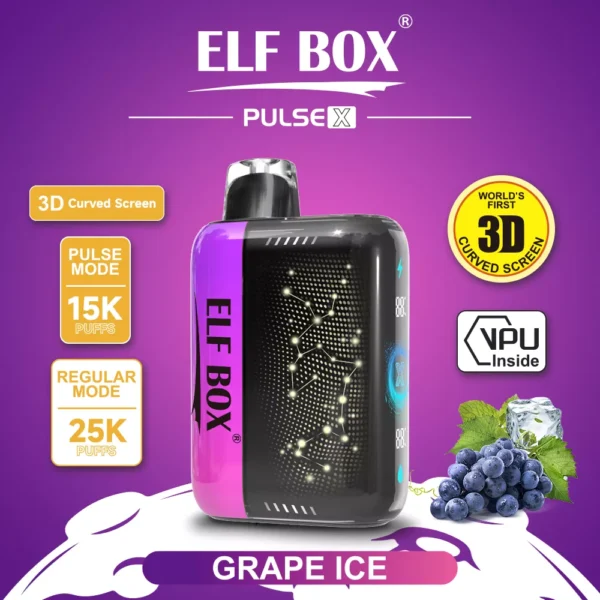 Elf Box Pulse X 25000 Puffs Dual Mesh 0% 2% 3% 5% Low Nicotine 3D Curved LED Screen Rechargeable Disposable Vapes Pen Bulk Buy Wholesale - SYNCVAPE - 9