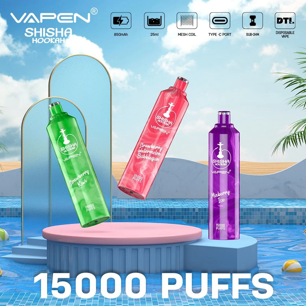 VAPEN Shisha Hookah 15000 Puffs 0% 2% Mažas nikotino kiekis įkraunamas vienkartinis Vapes Pen Tušinukas Didmeninė prekyba