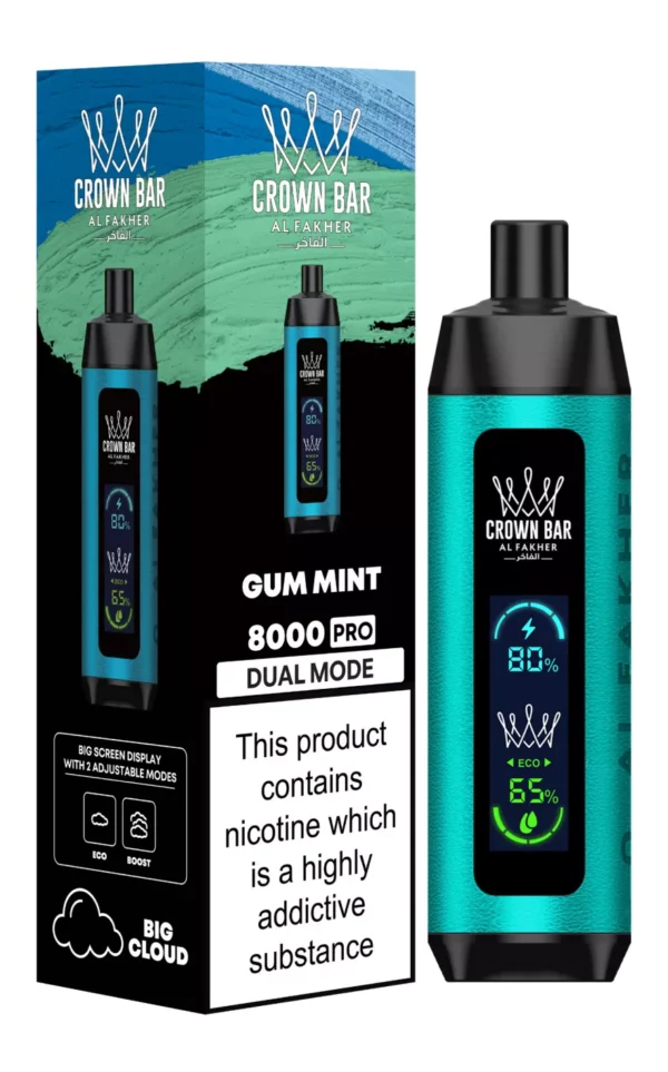 Al Fakher Crown Bar Big Cloud 8000 Pro Dual Mode Full Screen Low Nicotine Rechargeable Disposable Vapes Pen Bulk Buy Wholesale - European Warehouse Stock - SYNCVAPE - 9