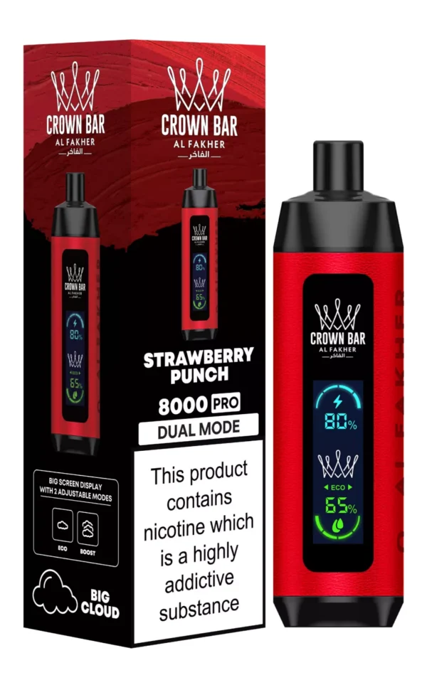 Al Fakher Crown Bar Big Cloud 8000 Pro Dual Mode Full Screen Low Nicotine Rechargeable Disposable Vapes Pen Bulk Buy Wholesale - European Warehouse Stock - SYNCVAPE - 17