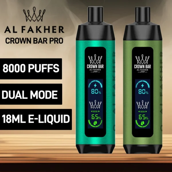 Al Fakher Crown Bar Big Cloud 8000 Pro Dual Mode Full Screen Low Nicotine Rechargeable Disposable Vapes Pen Bulk Buy Wholesale - European Warehouse Stock - SYNCVAPE - 1