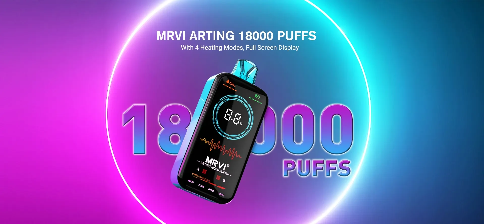 MRVI Arting 18000 Puffs Podwójna siatka Pełny ekran 2% 5% Niskonikotynowy Akumulator Jednorazowy Vapes Pen Luzem Kup hurtowo