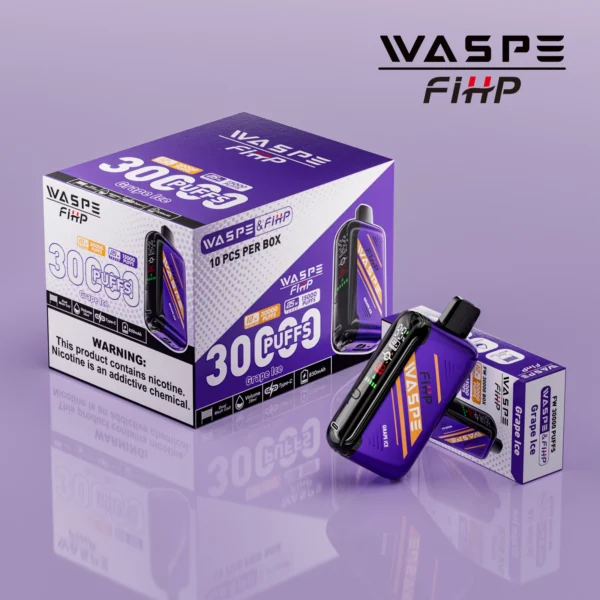 WASPE FIHP 30000 Puffs Dual Mesh 0% 2% 5% LED Display Low Nicotine Rechargeable Disposable Vapes Pen Bulk Buy Wholesale - SYNCVAPE - 4