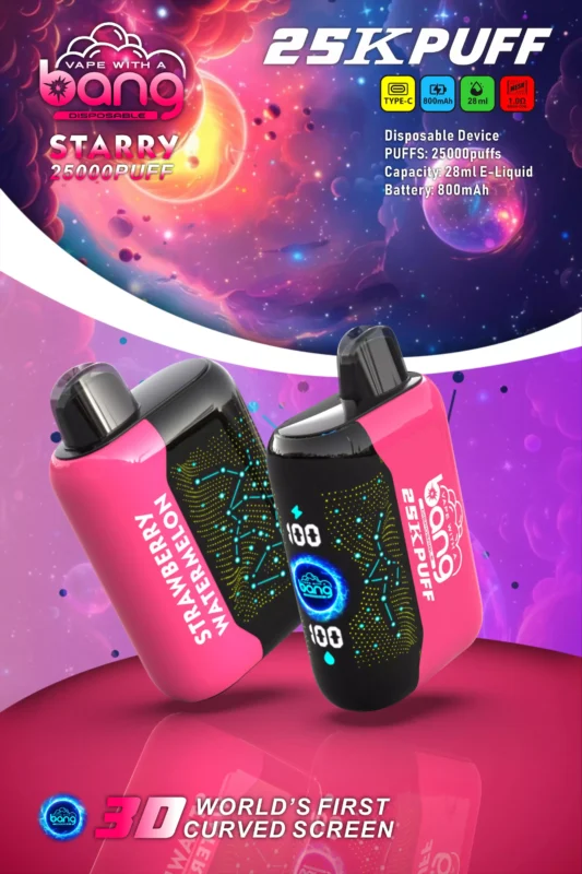 Podnieś swoje wrażenia z waporyzacji dzięki Bang Starry 25000 Puffs: kompleksowy przegląd jednorazowych waporyzatorów 3D z zakrzywionym ekranem - SYNCVAPE - 4