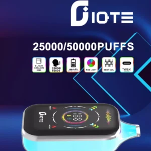 IQTE 50000 Puffs Dual Mesh RGB Plein écran 0% 2% 5% Stylo à vape jetable rechargeable à faible teneur en nicotine en vrac Acheter en gros
