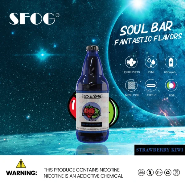 SFOG SOUL BAR 15000 Puffs RGB 5% Caneta Vapes descartáveis ​​recarregáveis ​​com baixo teor de nicotina em massa Comprar no atacado - SYNCVAPE - 3