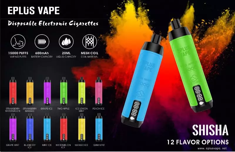 VASY EPLUS Vape Shisha 15000 Puffs Digitální obrazovka 0,6% Nízká nikotinová dobíjecí jednorázová vapes Pen Hromadně Koupit Velkoobchod