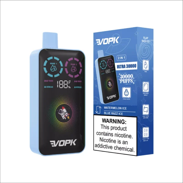 VOPK ULTRA 30000 Puffs Double Flavour Dual Mesh Digital Screen 2% Low Nicotine Rechargeable Disposable Vapes Pen Bulk Buy Wholesale - SYNCVAPE - 11