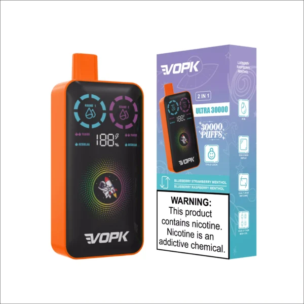 VOPK ULTRA 30000 Puffs Double Flavour Dual Mesh Digital Screen 2% Low Nicotine Rechargeable Disposable Vapes Pen Bulk Buy Wholesale - SYNCVAPE - 4