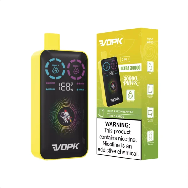 VOPK ULTRA 30000 Puffs Double Flavour Dual Mesh Digital Screen 2% Low Nicotine Rechargeable Disposable Vapes Pen Bulk Buy Wholesale - SYNCVAPE - 5