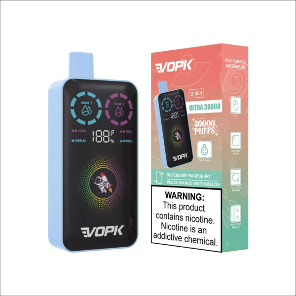 VOPK ULTRA 30000 Puffs Double Flavour Dual Mesh Digital Screen 2% Low Nicotine Rechargeable Disposable Vapes Pen Bulk Buy Wholesale - SYNCVAPE - 6